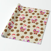 Kerstman en koekje cadeaupapier (Uitgerold)