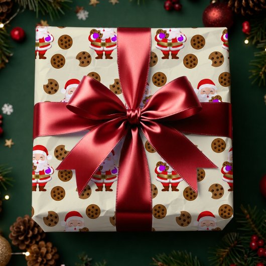 Kerstman en koekje cadeaupapier
