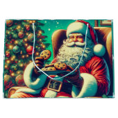  kerstman en koekjes kerst groot cadeauzakje (Voorkant)