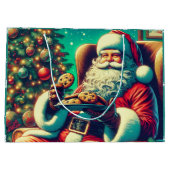  kerstman en koekjes kerst groot cadeauzakje (Achterkant)