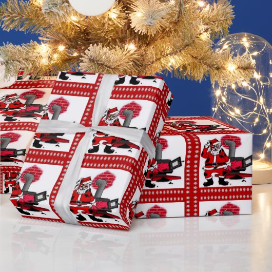  Kerstman en kolenschotel Cadeaupapier (Feestdagen)