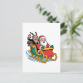 Kerstman en Krampus Evil Dark Christmas Horror Feestdagenkaart (Staand voorkant)