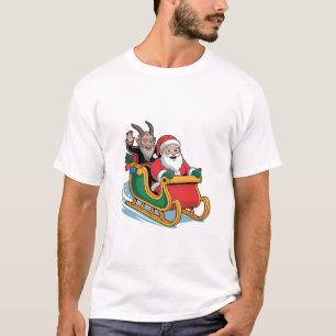 Kerstman en Krampus Evil Dark Christmas Horror T-shirt