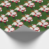 Kerstman en lama-gepantserde partijomslag cadeaupapier (Hoek)