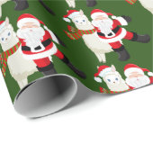 Kerstman en lama-gepantserde partijomslag cadeaupapier (Rol Hoek)