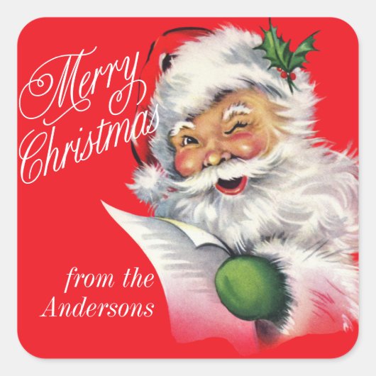 Kerstman en lijst aangepaste Kerst sticker (Voorkant)