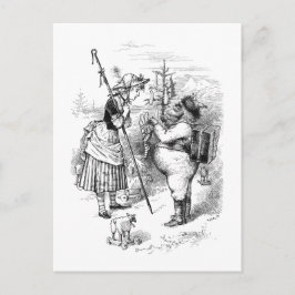 Kerstman en Little Bo Peep (1879) Briefkaart