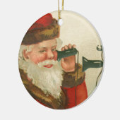  Kerstman en meisje met telefonische kerstmis Keramisch Ornament (Links)