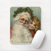 Kerstman en meisje: Mousepad Gift Muismat (Met muis)