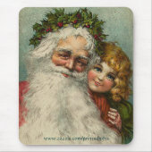 Kerstman en meisje: Mousepad Gift Muismat (Voorkant)