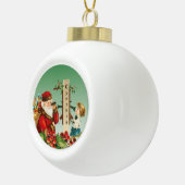  Kerstman en meisje op telefoon met naam Keramische Bal Ornament (Rechts)