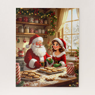Kerstman en mevrouw Claus Bakken Cookies Legpuzzel