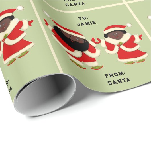Kerstman en mevrouw Claus Cadeaupapier (Rol Hoek)