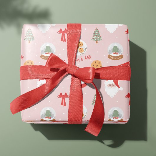 Kerstman en mevrouw Claus Festive Fa La La Kerstmi Cadeaupapier
