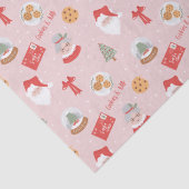 Kerstman en mevrouw Claus Festive Fa La La Kerstmi Tissuepapier (Detail)