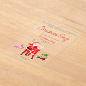 Kerstman en mevrouw Claus Golf Swing uitnodiging (Laagn)