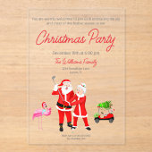 Kerstman en mevrouw Claus Golf Swing uitnodiging (Voorkant)
