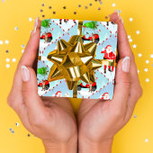 Kerstman en mevrouw Claus golfen ogee patroon Inpakpapier Vel