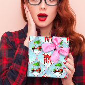 Kerstman en mevrouw Claus golfen ogee patroon Inpakpapier Vel