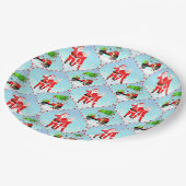 Kerstman en mevrouw Claus golfen ogee patroon Papieren Bordje (Gekanteld)