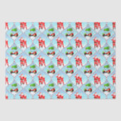 Kerstman en mevrouw Claus golfen ogee patroon Tissuepapier (Voorkant)