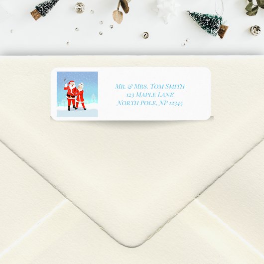 Kerstman en mevrouw Claus golfswing Etiket