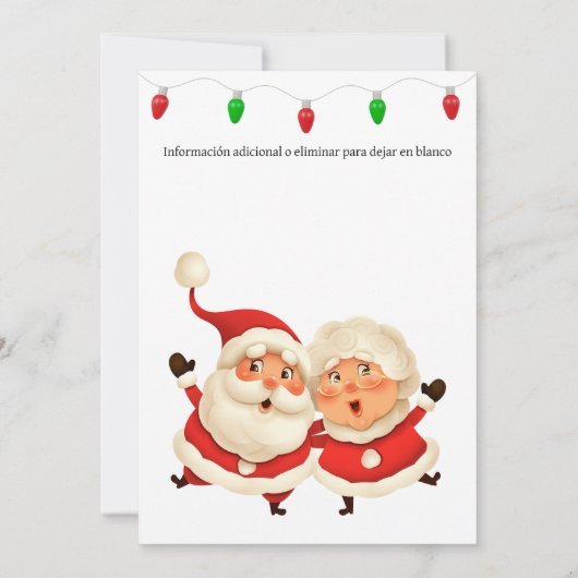 Kerstman en mevrouw Claus Kerstmis 50e verjaardag Kaart (Achterkant)