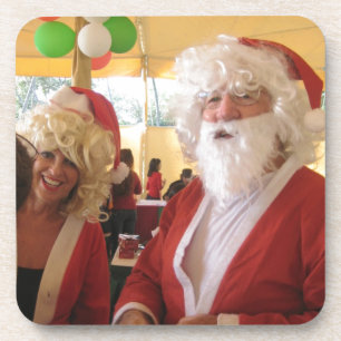 Kerstman en mevrouw Claus Kerstviering - Feestelij Bier Onderzetter