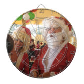 Kerstman en mevrouw Claus Kerstviering - Feestelij Dartbord (Voorkant)