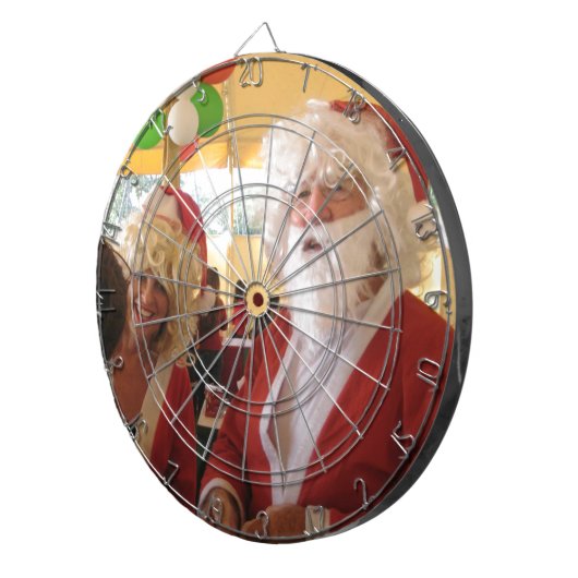 Kerstman en mevrouw Claus Kerstviering - Feestelij Dartbord (Voorkant Rechts)