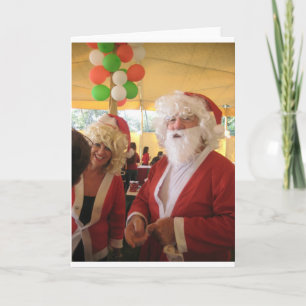 Kerstman en mevrouw Claus Kerstviering - Feestelij Feestdagen Kaart