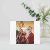 Kerstman en mevrouw Claus Kerstviering - Feestelij Feestdagenkaart (Staand voorkant)