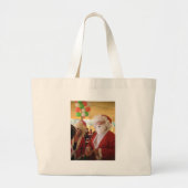 Kerstman en mevrouw Claus Kerstviering - Feestelij Grote Tote Bag (Voorkant)