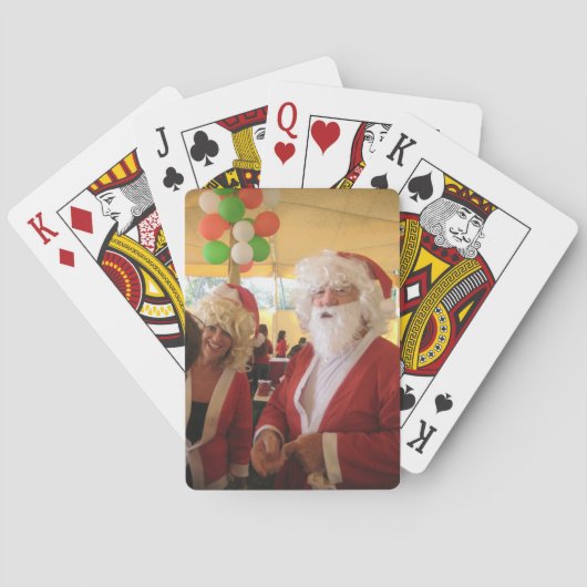 Kerstman en mevrouw Claus Kerstviering - Feestelij Pokerkaarten (Achterkant)