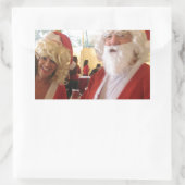 Kerstman en mevrouw Claus Kerstviering - Feestelij Rechthoekige Sticker (Tas)