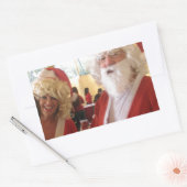 Kerstman en mevrouw Claus Kerstviering - Feestelij Rechthoekige Sticker (Envelop)