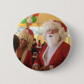 Kerstman en mevrouw Claus Kerstviering - Feestelij Ronde Button 5,7 Cm (Voorkant)