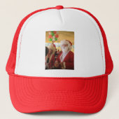 Kerstman en mevrouw Claus Kerstviering - Feestelij Trucker Pet (Voorkant)