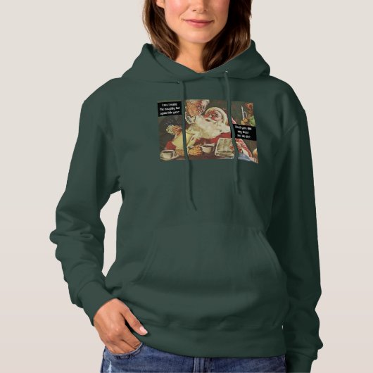 Kerstman en mevrouw Claus Naughty is mooi  Grappig Hoodie (Voorkant)