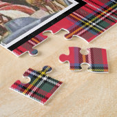 Kerstman en mevrouw Claus Naughty List Funny Plaid Legpuzzel (Zijkant)