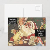 Kerstman en mevrouw Claus Naughty & Nice  Funny Briefkaart (Voorkant / Achterkant)