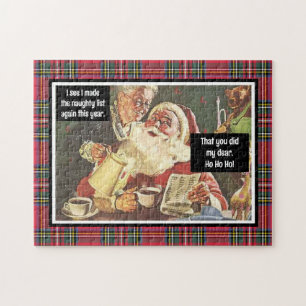 Kerstman en mevrouw Claus Naughty & Nice  Funny Legpuzzel