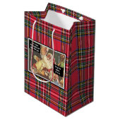 Kerstman en mevrouw Claus Ondeugend  Grappig Plaid Medium Cadeauzakje (Voorkant Gekanteld)