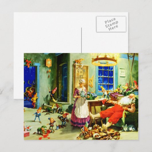 Kerstman en mevrouw Claus Ontspannen Kerstnacht Feestdagenkaart (Voorkant / Achterkant)