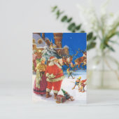 Kerstman en mevrouw Claus op de Noordpool Feestdagenkaart (Staand voorkant)