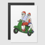 Kerstman en mevrouw Claus op een scooter (Voorkant / Achterkant)