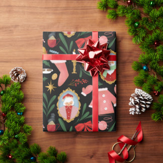 kerstman en mevrouw claus-vakantiepapier cadeaupapier