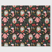 kerstman en mevrouw claus-vakantiepapier cadeaupapier (Vlak)