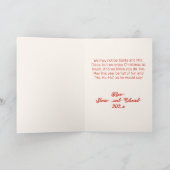 Kerstman en mevrouw Claus Vrolijk Kerstfeest Feestdagen Kaart (Binnen)