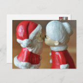 Kerstman en mevrouw Claus, zoende Claussen, Kerstm Feestdagenkaart (Voorkant / Achterkant)